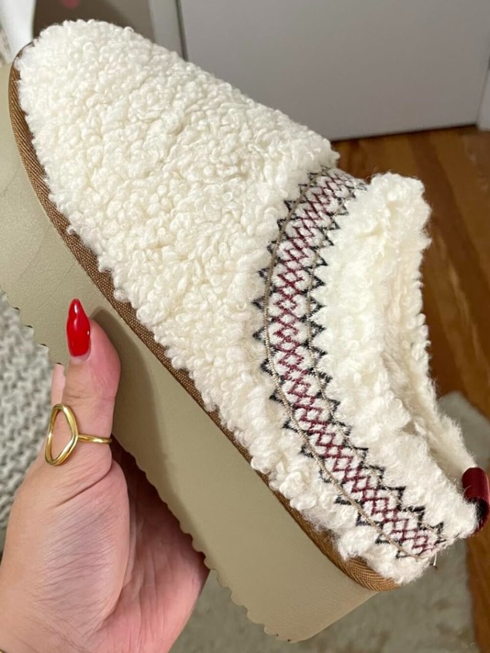 Platform Slippers Braid with Plush Fleece Lining Fuzzy Slippers 8